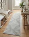 Seychelles Stripes Collection Area Rug - Mahe (Gray and Ivory) Runner Gray and Ivory  lifestyle 28