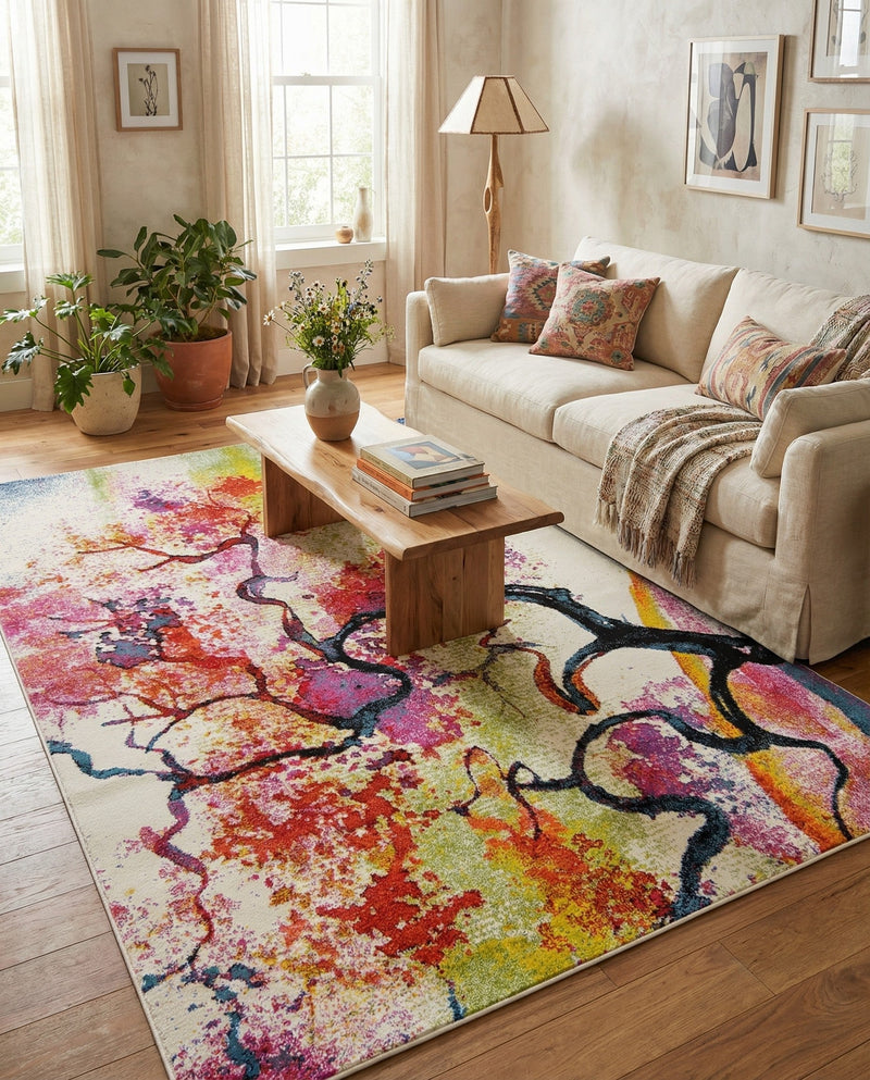 Venetian Elegance Collection Area Rug -  Rialto Rectangle Ivory  lifestyle 10