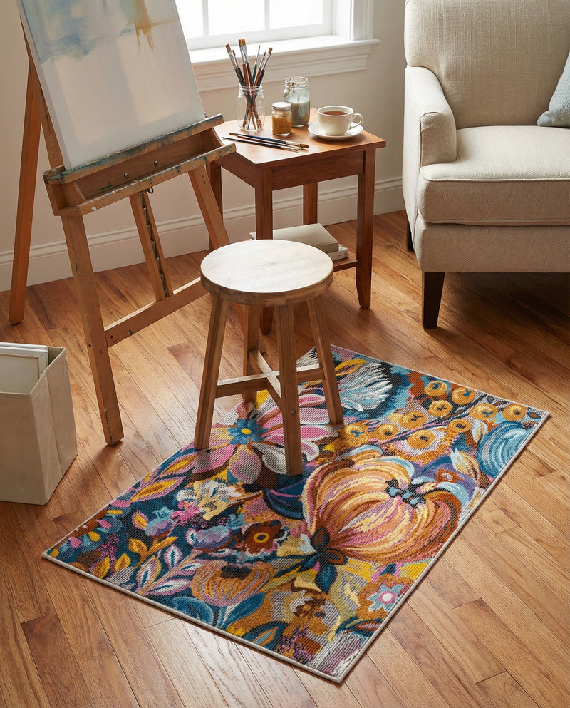 Meadow Breeze Collection Area Rug -  Daffodil Rectangle Multi  lifestyle 13