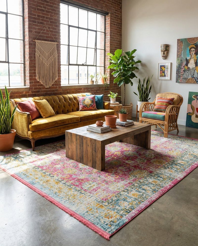 Arcadia Rugs Collection Area Rug -  Shangri-La Rectangle Pink  lifestyle 32