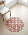 Seaside Haven Rugs Collection Area Rug - Sapphire (Rust Red) Round Rust Red  lifestyle 75