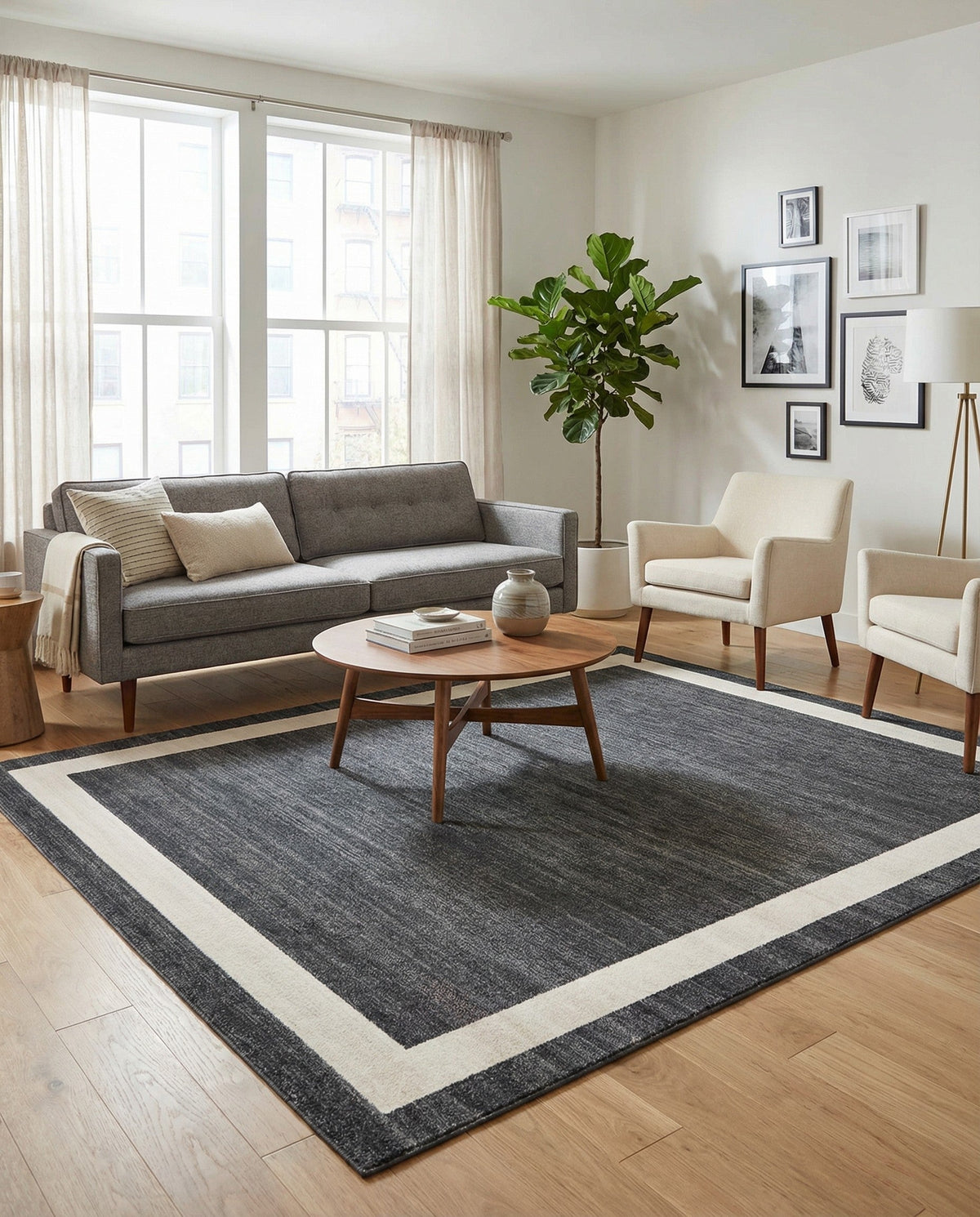 Studio Haven Collection Area Rug -  Alcove (Black) Rectangle Black  lifestyle 16