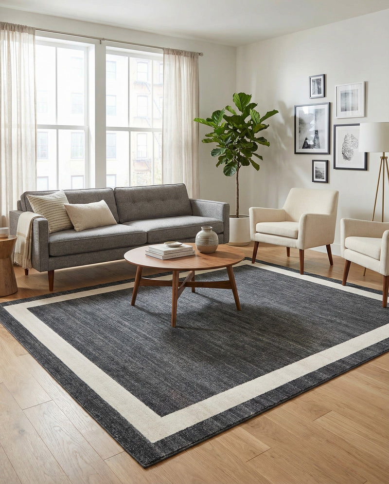 Studio Haven Collection Area Rug -  Alcove (Black) Rectangle Black  lifestyle 16
