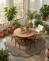 Woven Seaside Jute Collection Area Rug - Nantucket Round Black and White  lifestyle 44