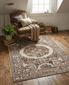 Sanctuary Retreat Collection Area Rug -  Enclave Rectangle Chocolate Brown  lifestyle 13