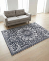 Baroque Era Collection Area Rug - Versailles (Dark Gray) Rectangle Dark Gray  lifestyle 3