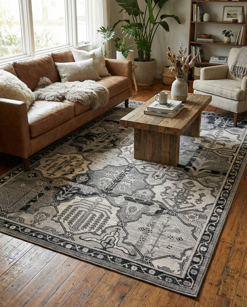 Horizon Collection Area Rug - Dawn Rectangle Gray  lifestyle 59