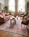 Vintage Memories Collection Area Rug -  Flashback Rectangle Ivory and Pink  lifestyle 3