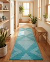 Seychelles Stripes Collection Area Rug - Mahe (Turquoise) Runner Turquoise  lifestyle 49