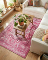 Casablanca Tapestry Collection Area Rug - Fes Rectangle Plumrose Pink  lifestyle 24