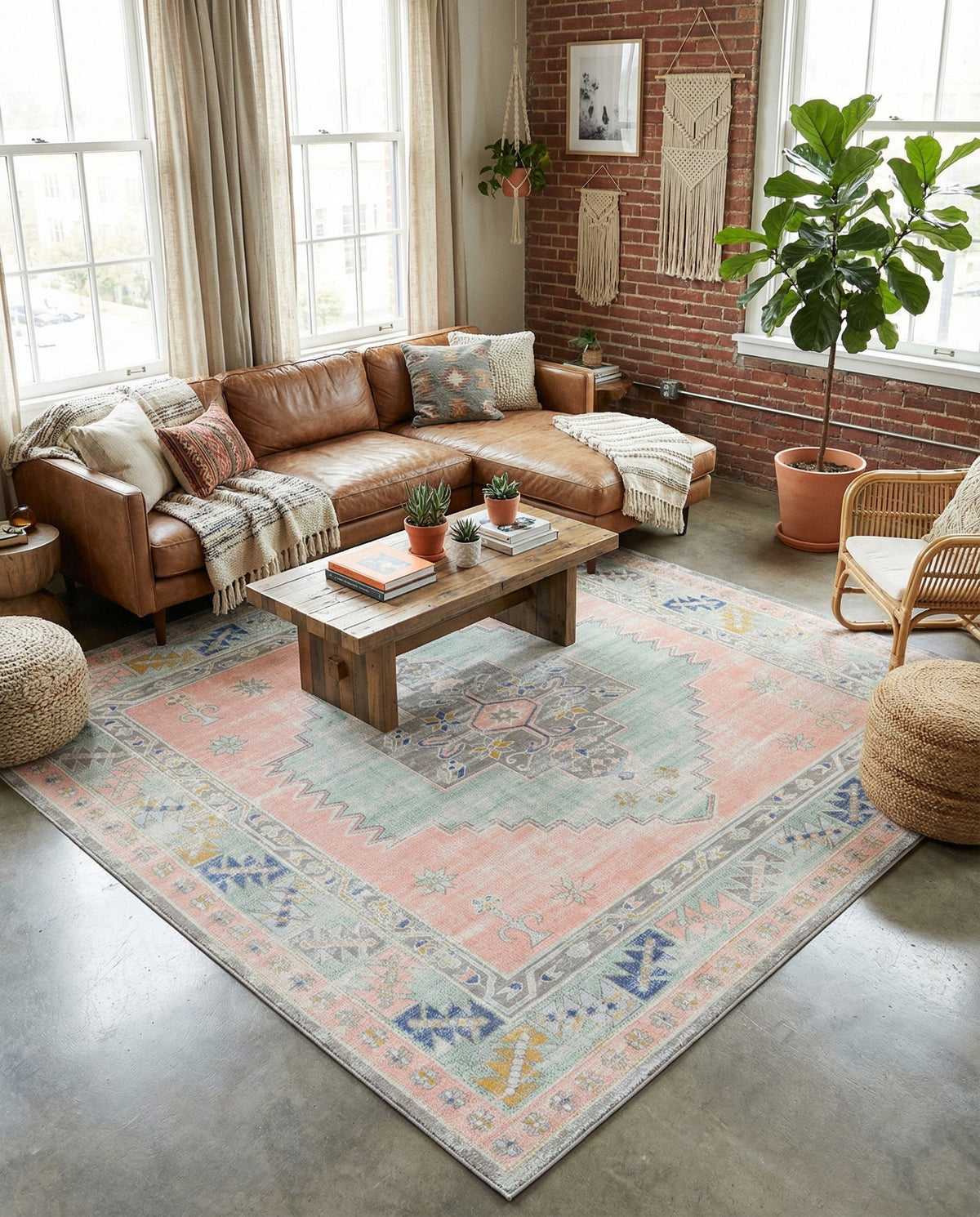 Savannah Series Collection Area Rug -  Augusta (Pink) Square Pink  lifestyle 95