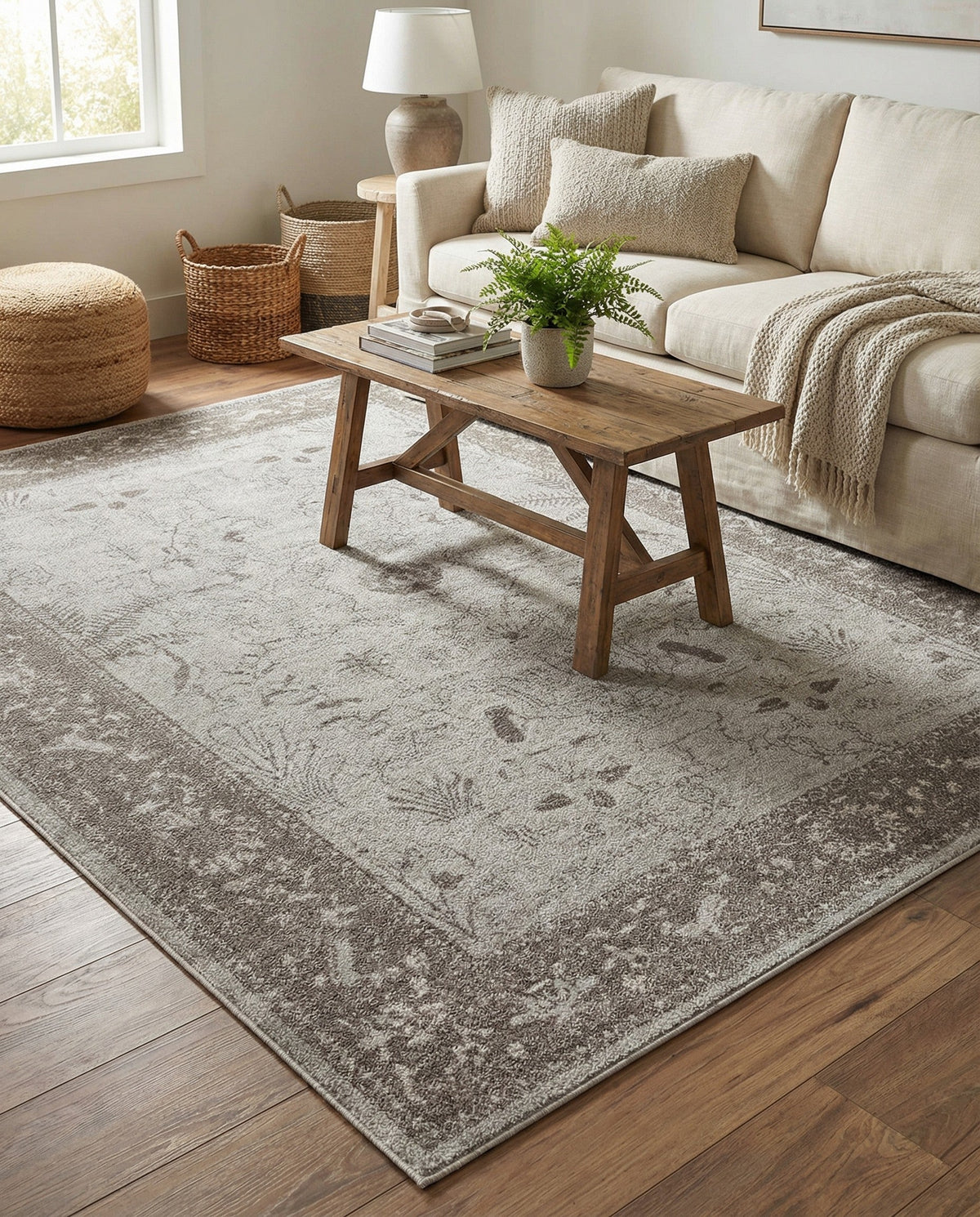 Horizon Collection Area Rug -  Apex (Light Gray) Rectangle Light Gray  lifestyle 21
