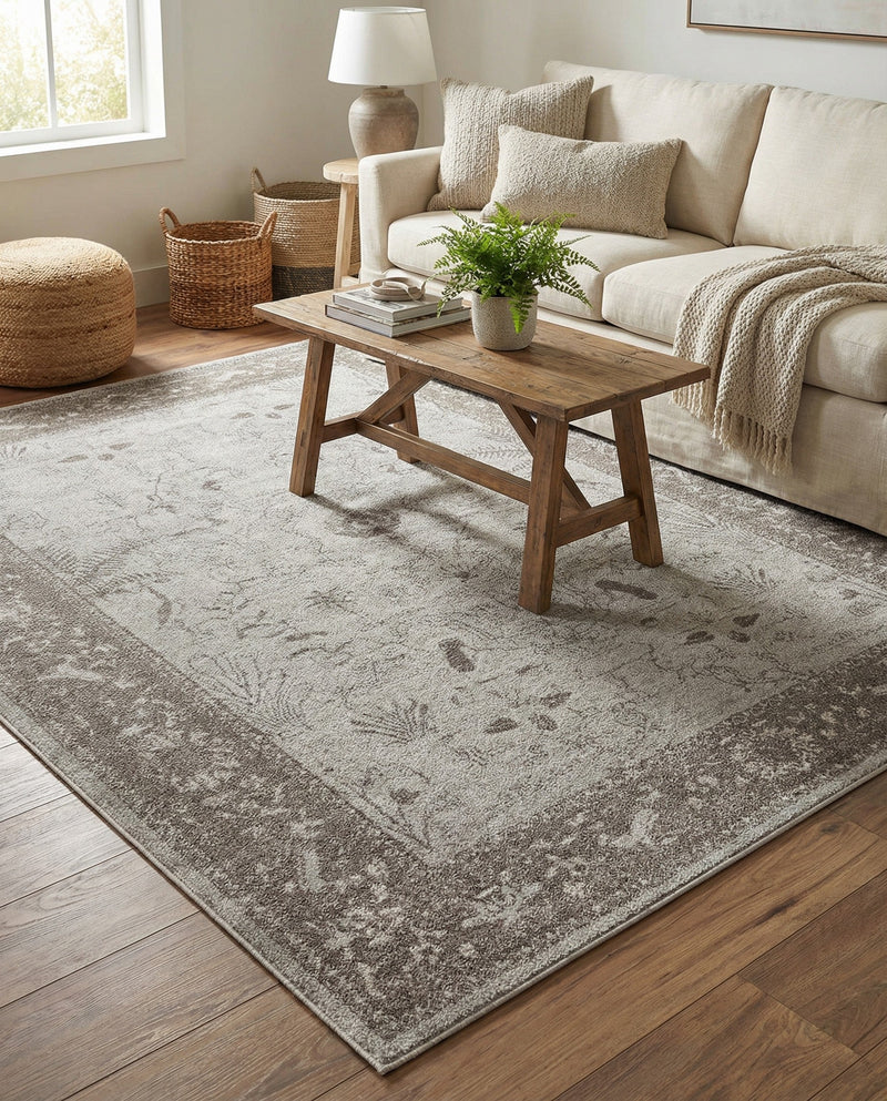 Horizon Collection Area Rug -  Apex (Light Gray) Rectangle Light Gray  lifestyle 21