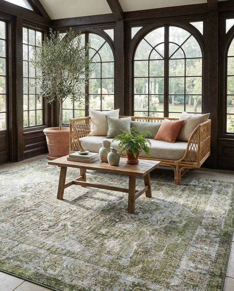 Savannah Soiree Collection Area Rug -  Everglade (Green) Rectangle Green  lifestyle 9