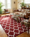 Lattice Gardens Collection Area Rug -  Bloomfield (Dark Terracotta) Rectangle Dark Terracotta  lifestyle 4