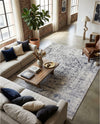 Coastal Manor Collection Area Rug -  Wavecrest Rectangle Gray  lifestyle 29
