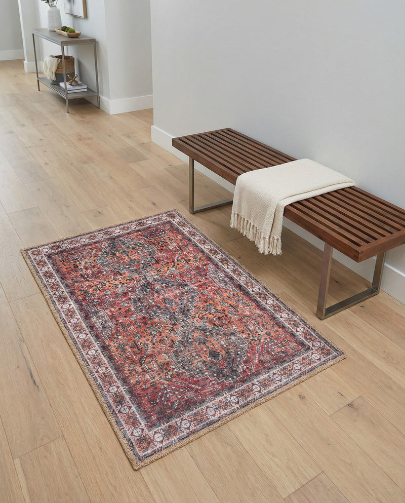 Heritage Elegance Collection Area Rug -  Uffizi Rectangle Rust Red  lifestyle 15