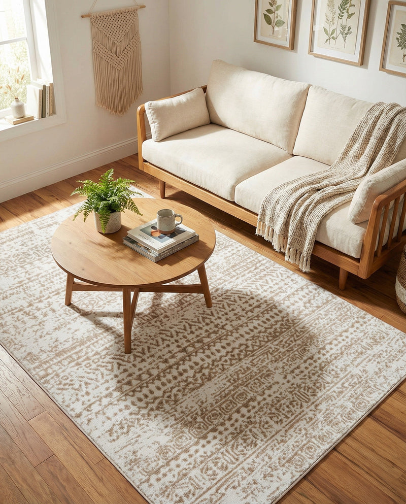 Sanctuary Retreat Collection Area Rug -  Refuge Rectangle Snow White  lifestyle 23