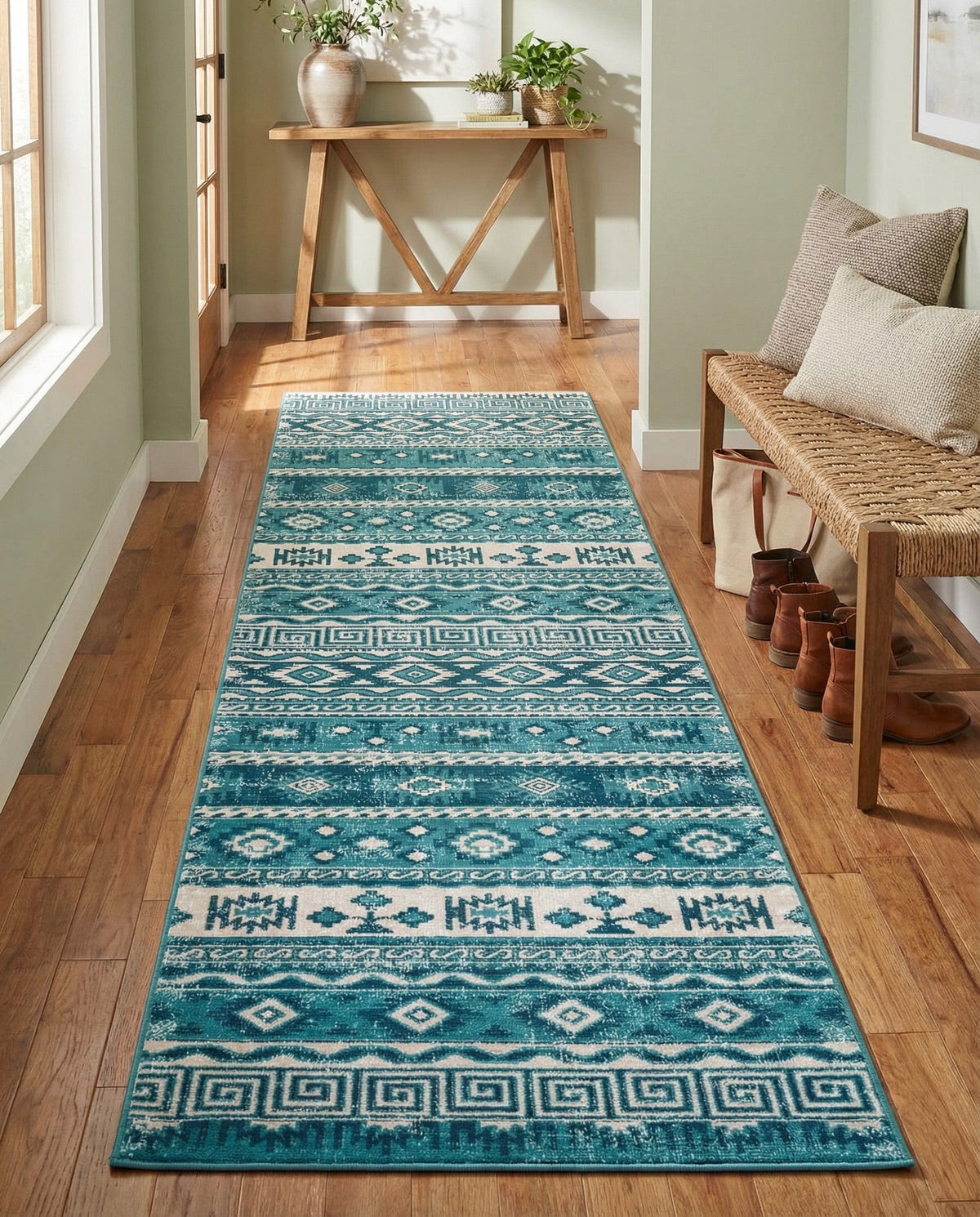 Geneva Terrace Collection Area Rug - Montreux Runner Blue  lifestyle 152
