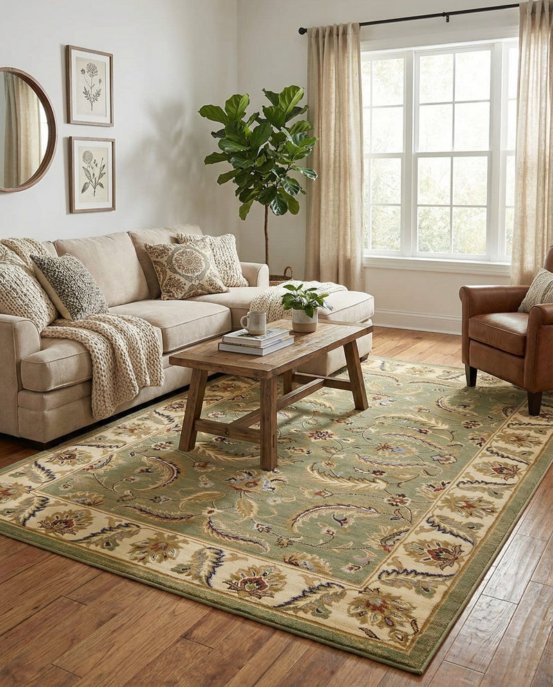 Jaipur Elegance Collection Area Rug -  Lal Rectangle Green  lifestyle 24