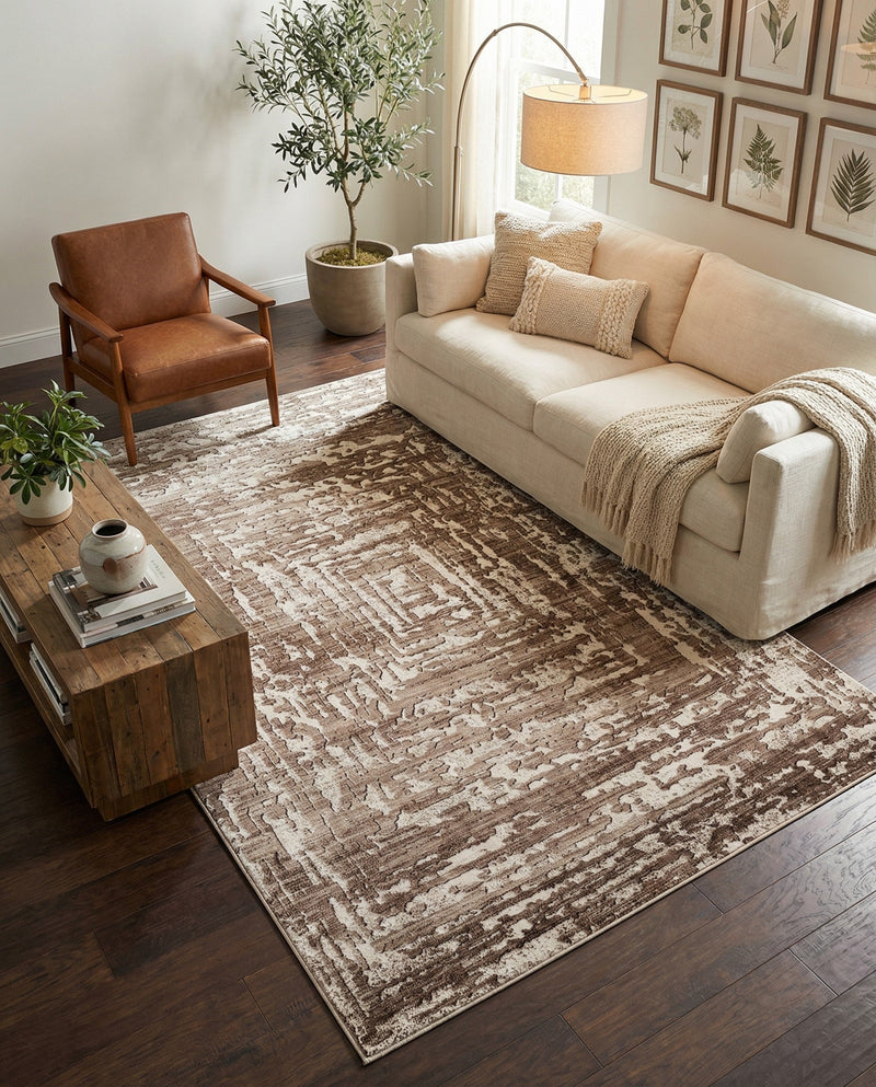 Sanctuary Retreat Collection Area Rug -  Asylum Rectangle Chocolate Brown  lifestyle 22
