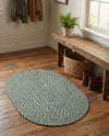 Highland Woven Jute Collection Area Rug - Glenmore (Green) Oval Green  lifestyle 42