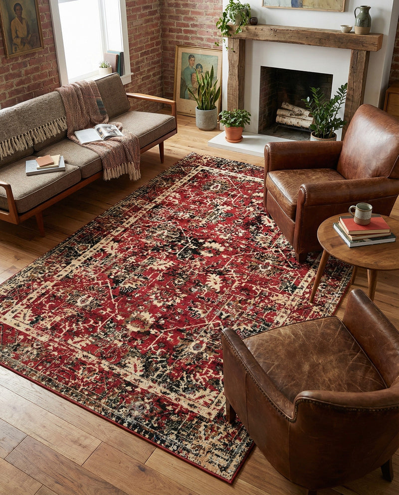 Neptune Elegance Collection Area Rug -  Galatea (Burgundy) Rectangle Burgundy  lifestyle 15