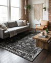 Riviera Elegance Collection Area Rug - Antibes (Black) Rectangle Black  lifestyle 7