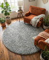 Eternal Plush Oasis Collection Area Rug -  Tranquility (Ash) Round Ash  lifestyle 61
