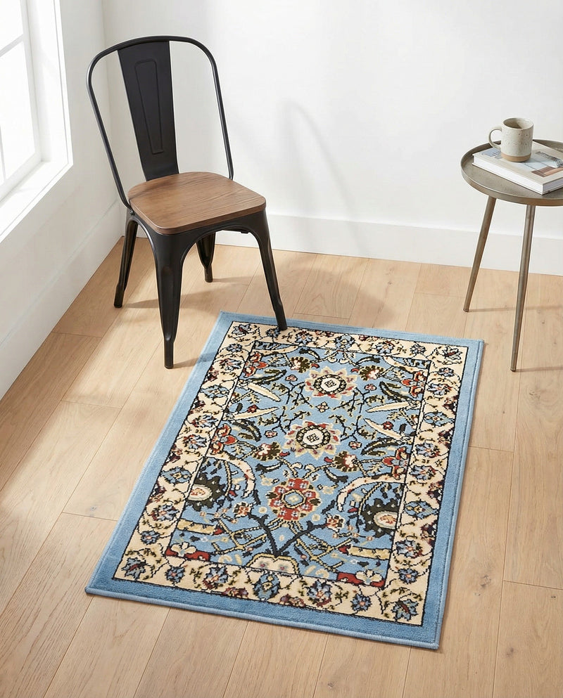 Tabriz Tapestry Collection Area Rug - Sahand (Blue) Rectangle Blue  lifestyle 16