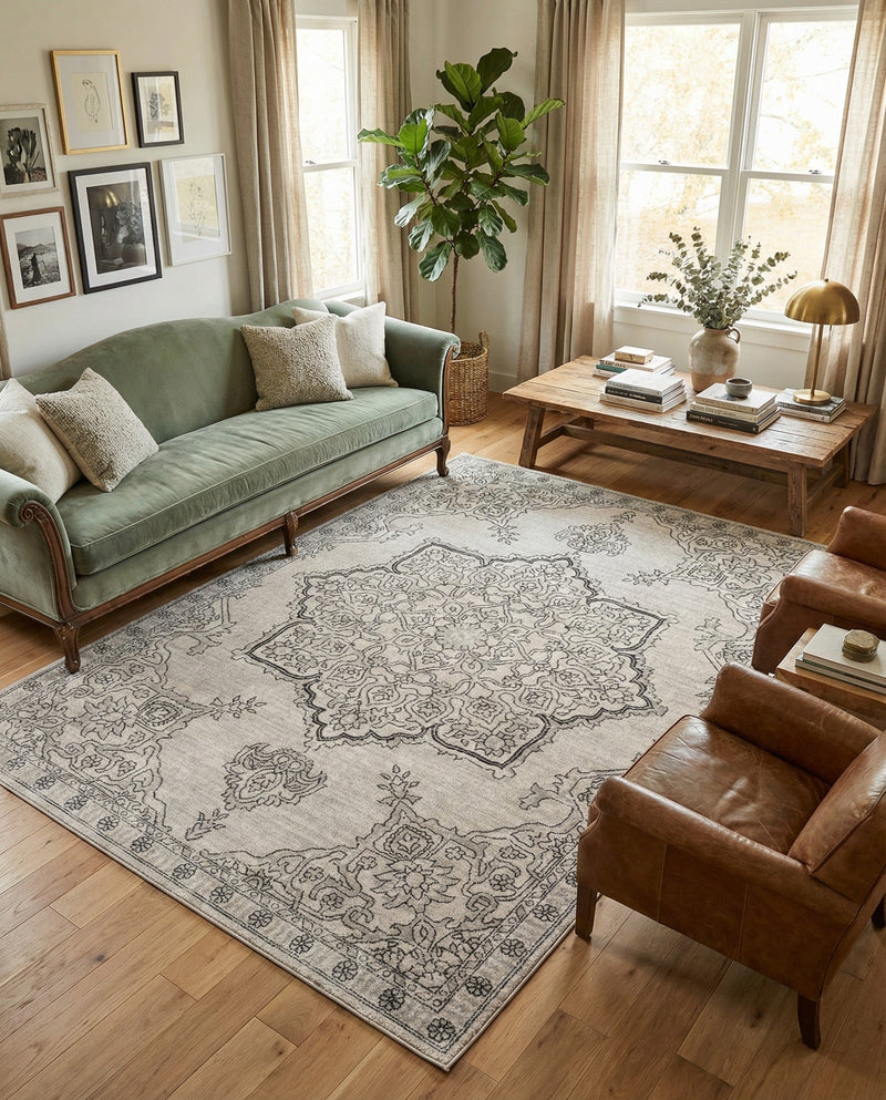 Mykonos Manor Collection Area Rug -  Tinos (Ivory) Rectangle Ivory  lifestyle 6