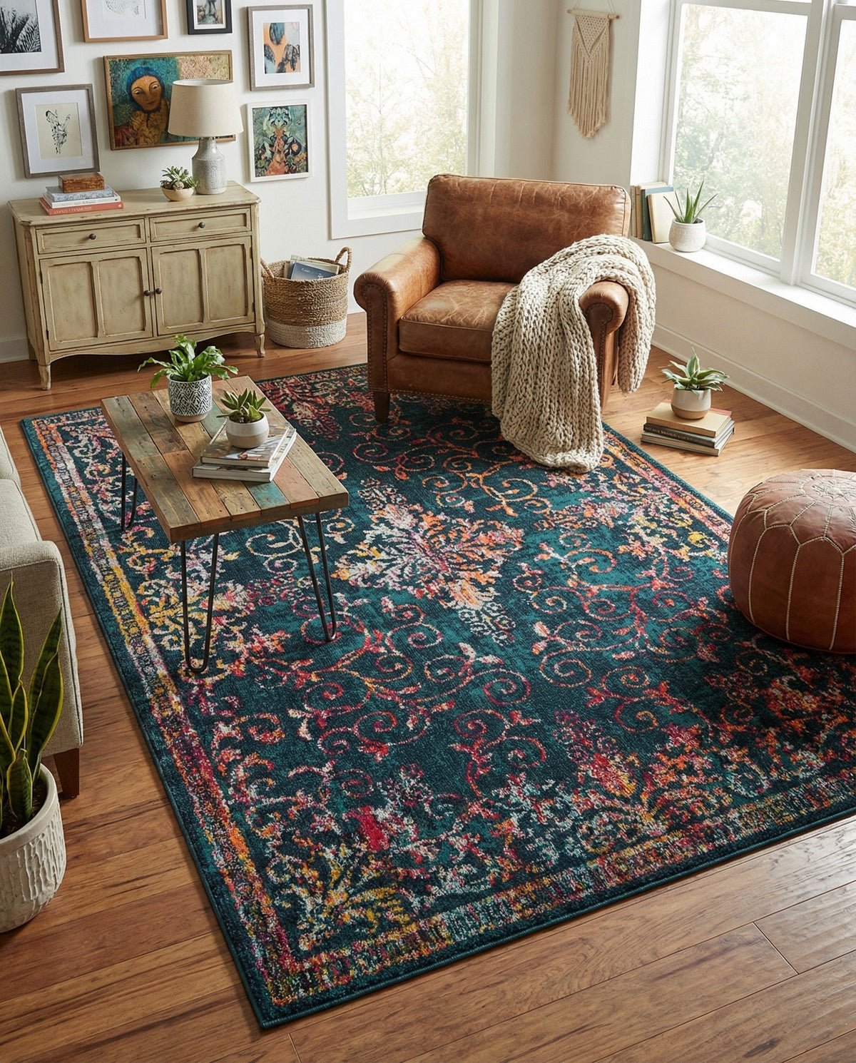 Brighton Terrace Collection Area Rug -  Saltdean Rectangle Navy Blue  lifestyle 11
