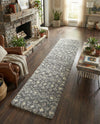 Berber Lattice Shag Collection Area Rug - Atlas (Gray) Runner Gray  lifestyle 57