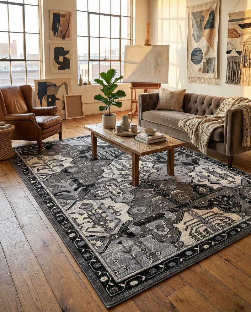 Horizon Collection Area Rug - Dawn Rectangle Gray  lifestyle 52