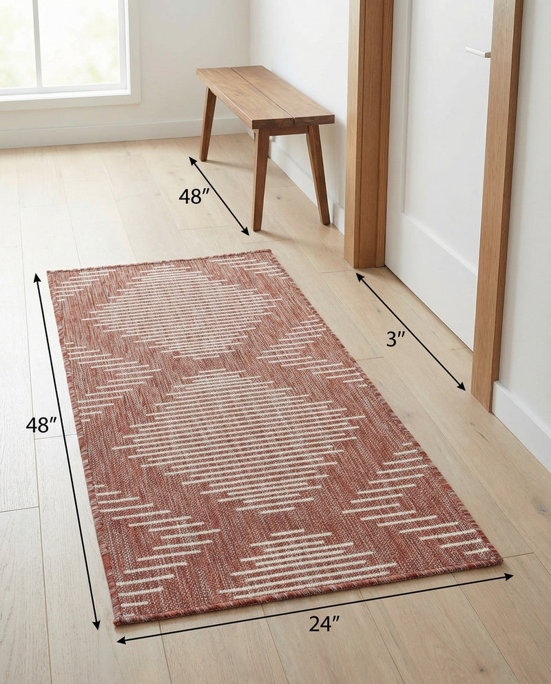 Urban Terrace Collection Area Rug -  Chelsea (Rust Red) Runner Rust Red  lifestyle 73