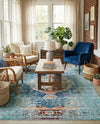 Venetian Tapestry Collection Area Rug -  Giudecca Rectangle Turquoise  lifestyle 26