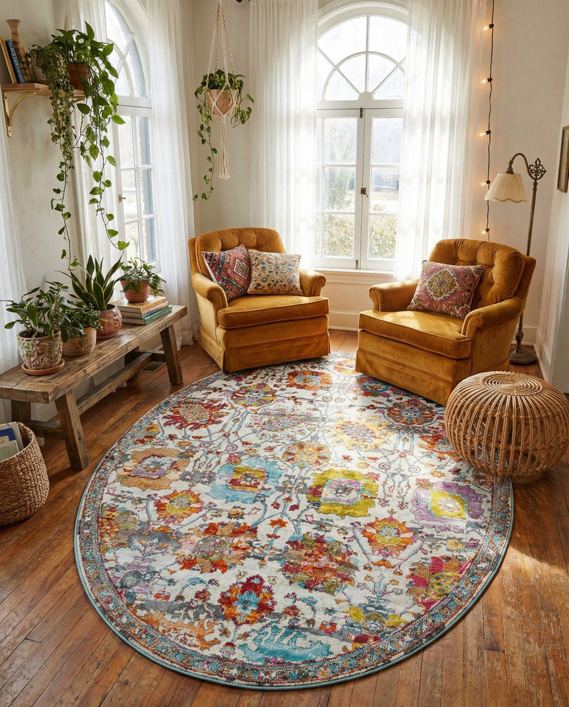 Arcadia Rugs Collection Area Rug -  Elysium Oval Multi  lifestyle 63
