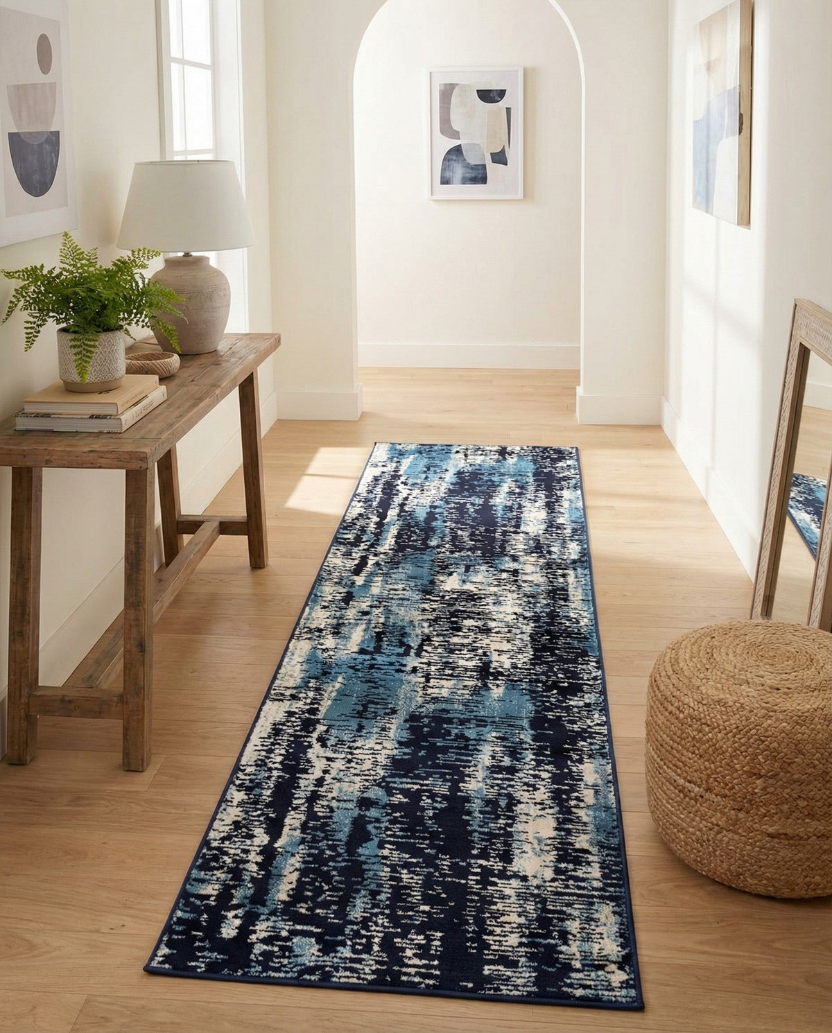 Coastal Haven Collection Area Rug -  Pelican Runner Navy Blue  lifestyle 115