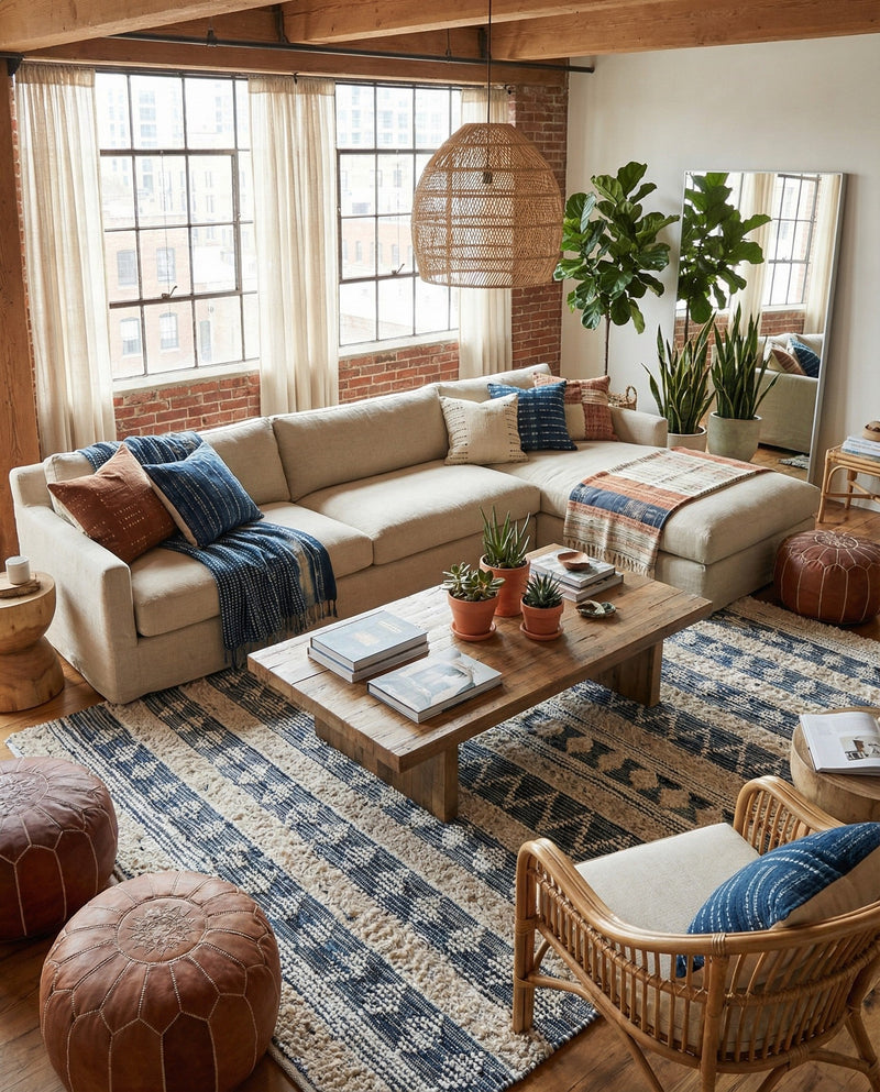 Cotton Punjab Passage Collection Area Rug - Amritsar Rectangle Ivory  lifestyle 8