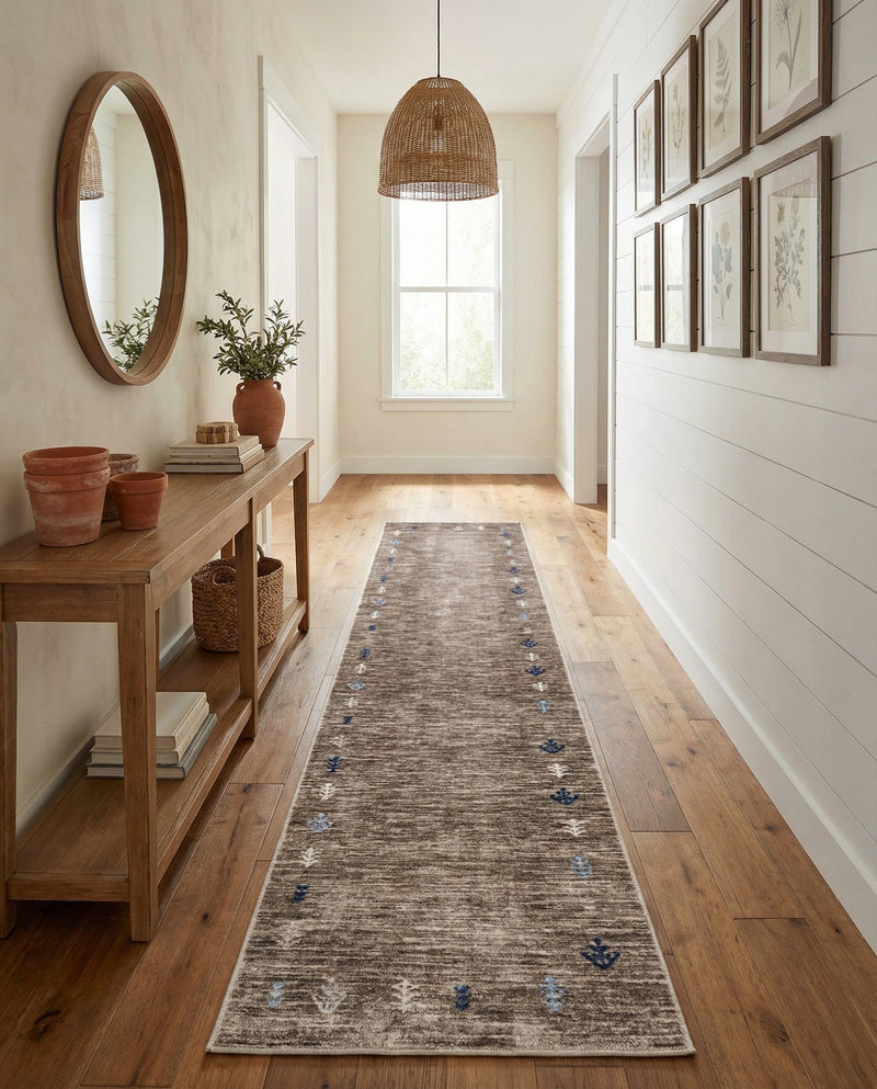 Zagros Shades Collection Area Rug -  Yasuj Runner Gray Brown  lifestyle 71