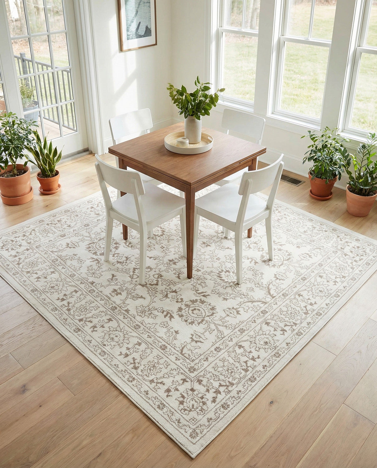 Savannah Elegance Collection Area Rug - Augusta (Ivory) Square Ivory  lifestyle 115