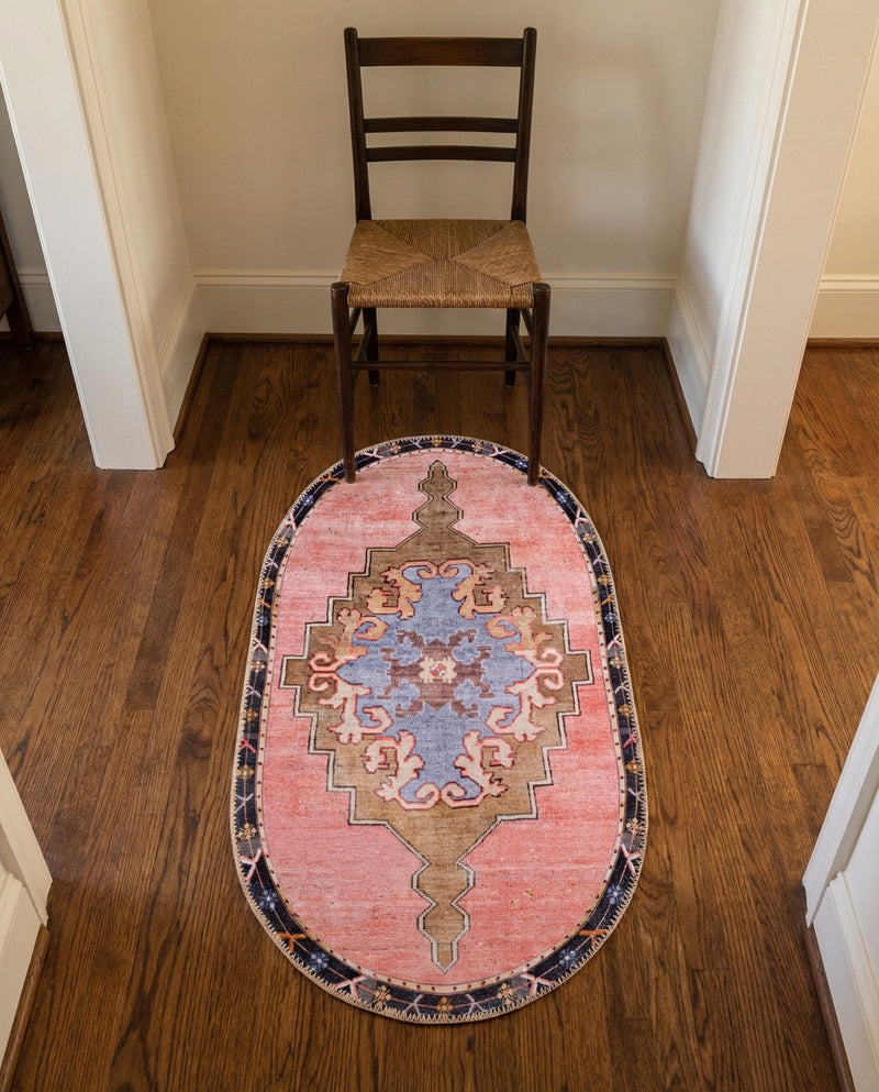 Heritage Elegance Collection Area Rug -  Winterthur (Pink) Oval Pink  lifestyle 36