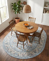 Savannah Elegance Collection Area Rug - Augusta (Aqua Blue) Oval Aqua Blue  lifestyle 75