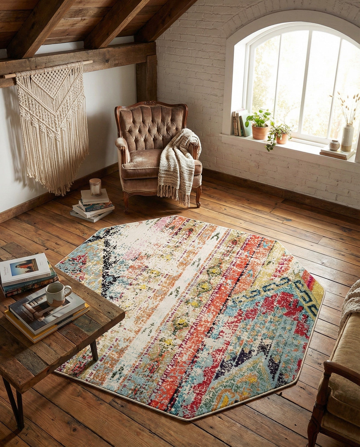 Sedona Vista Collection Area Rug -  Cholla Octagon Multi  lifestyle 132