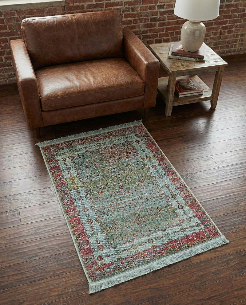 Caribbean Breeze Collection Area Rug -  Juniper Rectangle Blue  lifestyle 9