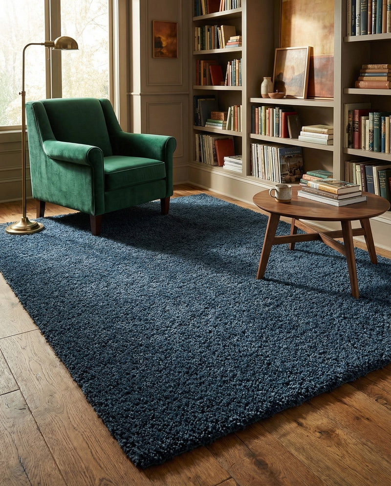 Alpine Plush Collection Area Rug -  Cortina (Marine Blue) Rectangle Marine Blue  lifestyle 18