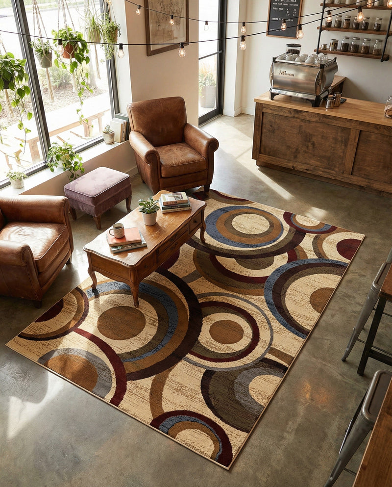 Bistro Lounge Collection Area Rug -  Macchiato Rectangle Beige  lifestyle 9