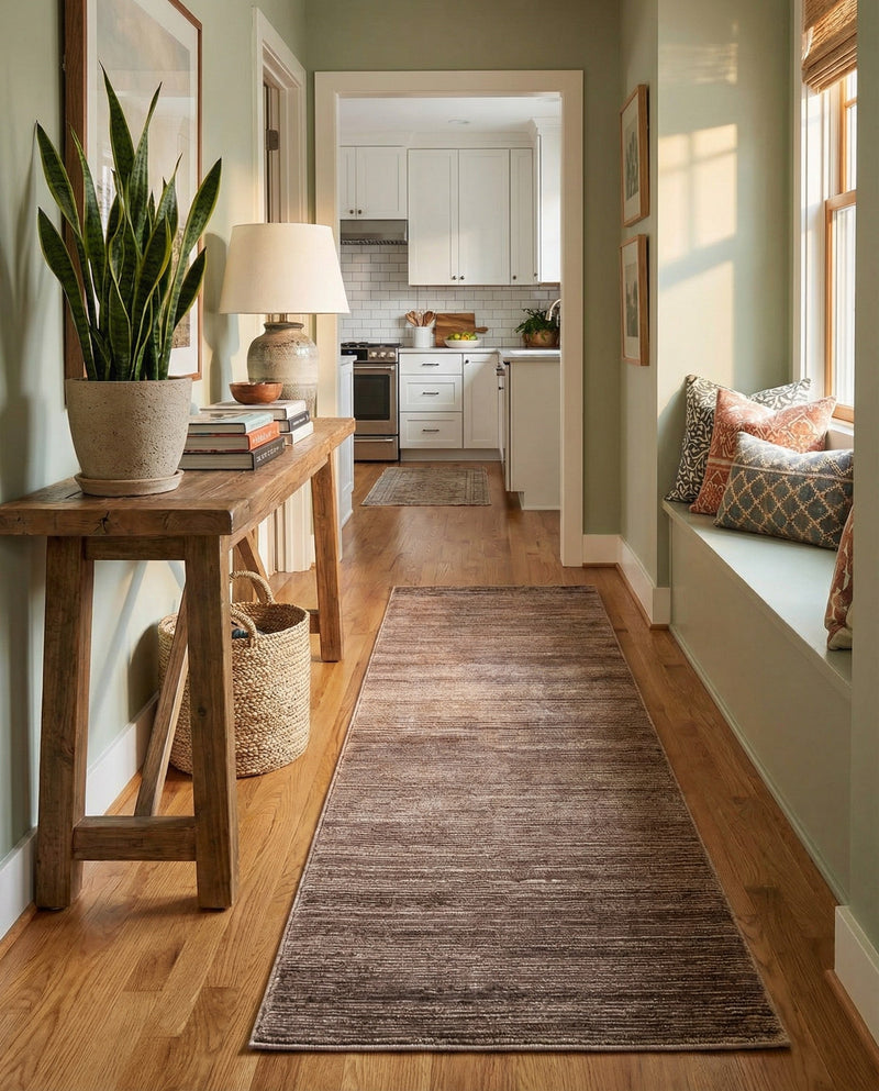Bloomsbury Elegance Collection Area Rug -  Kensington (Brown) Runner Brown  lifestyle 39