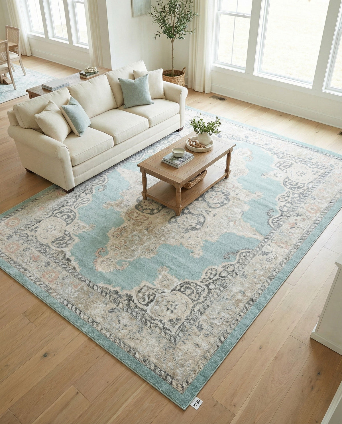 Beverly Grove Collection Area Rug -  Fairfax (Aqua) Rectangle Aqua  lifestyle 27