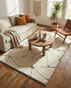 Monochrome Collection Area Rug -  Onyx Rectangle Ivory White  lifestyle 34